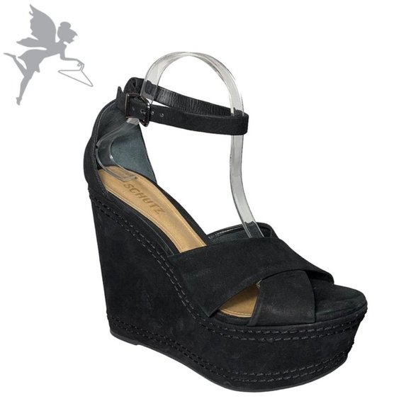 SCHUTZ Lucrecia Suede Platform wedges - Picture 1 of 9